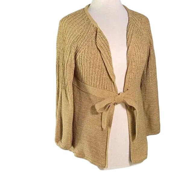 Chic Women's Cardigan Sweater - Tan - Picture 1 of 5
